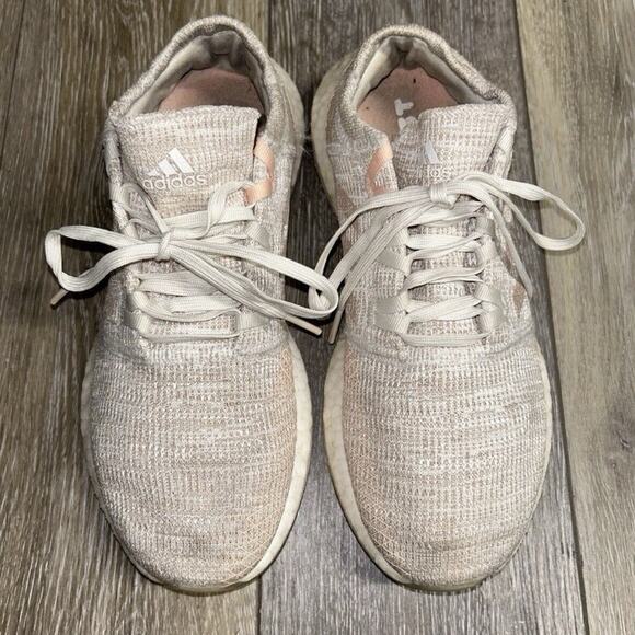 Adidas Women's US Size 7.5 Pureboost Go Cream Pink Running Sneaker Shoes G54519 - Picture 4 of 11